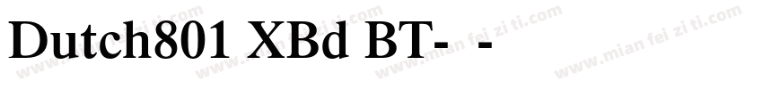 Dutch801 XBd BT-常规字体转换